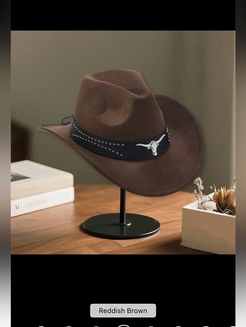 Western Cowboy Hat - Reddish Brown